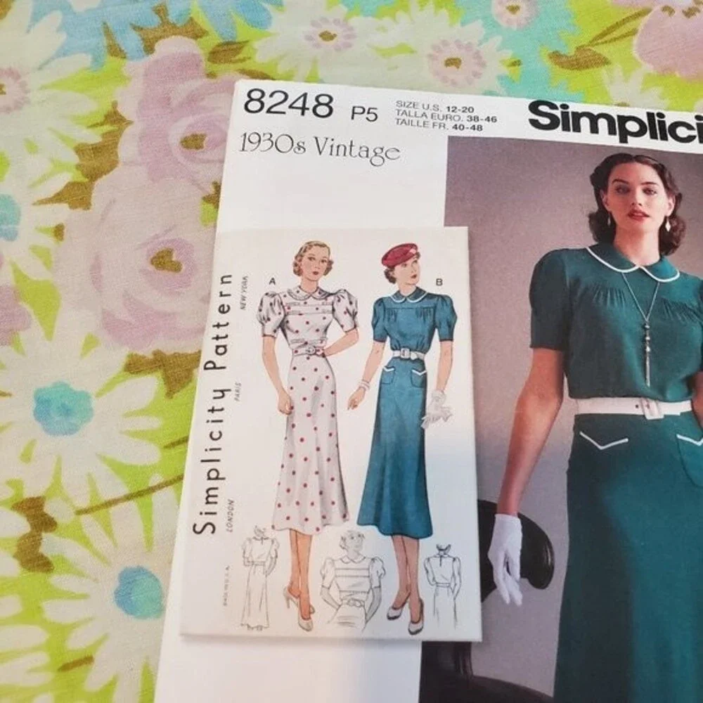 NEW Simplicity Vintage 1940's Dress Sewing Pattern
